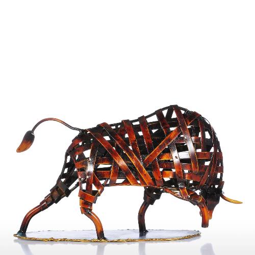 Red Metal Bull Sculpture – A Powerful and Sturdy Artwork of 31 cm