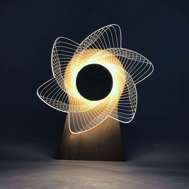 LumiVibeÉclat - 3D Musical Night Light with Rotating Effect and LED Lighting