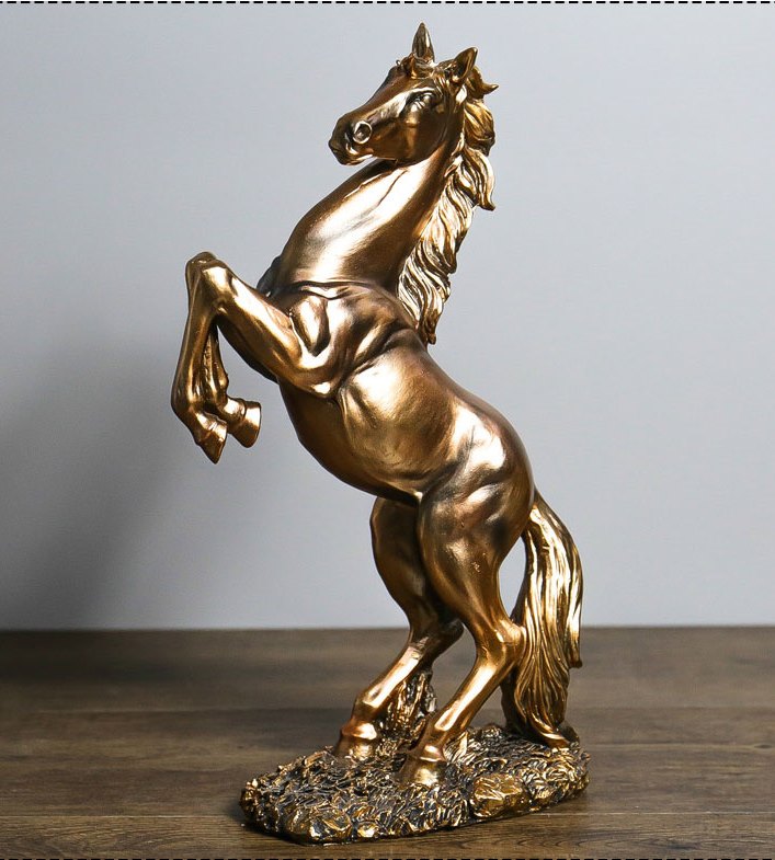 Statue of a rearing horse – Black, white or copper decoration for home or office