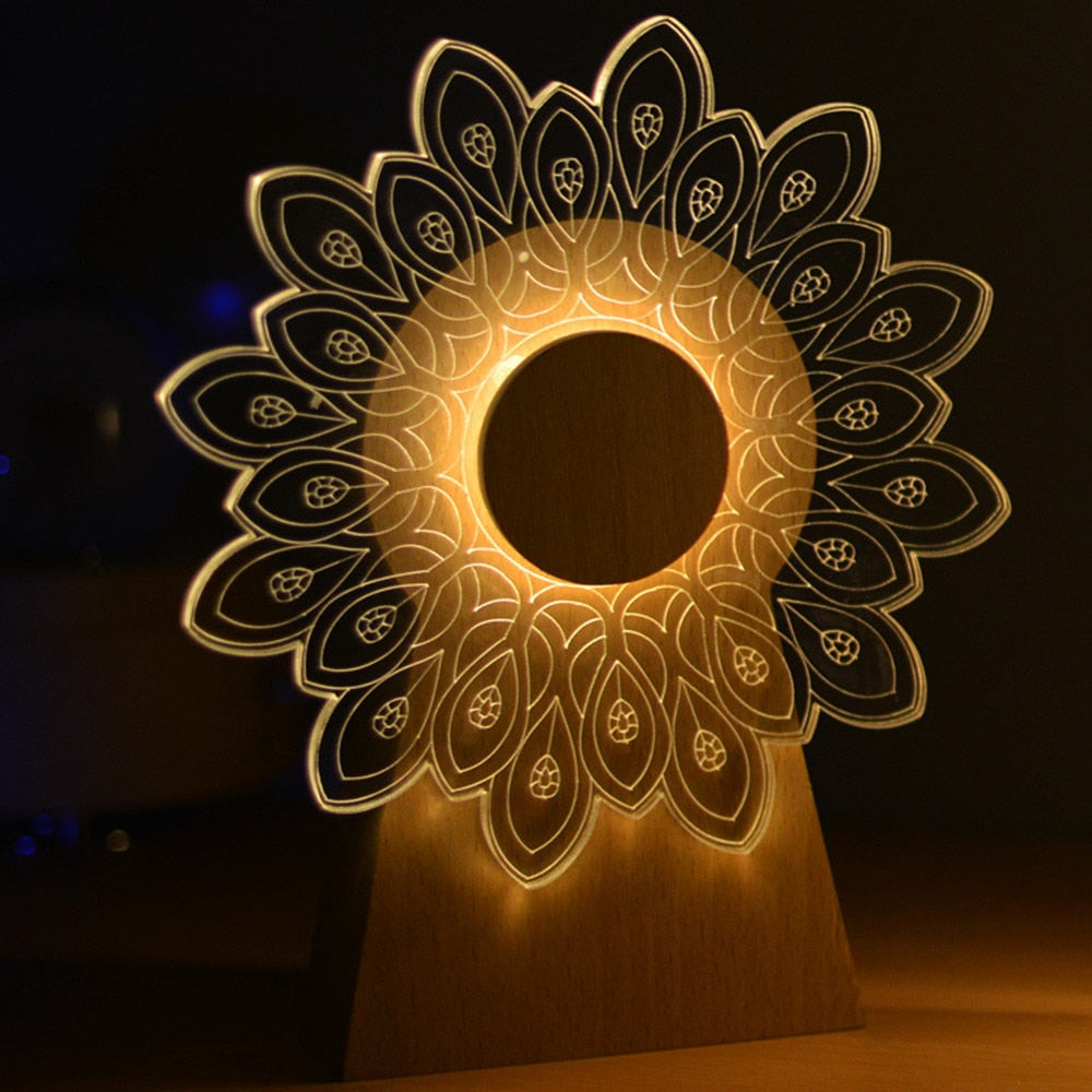 LumiVibeÉclat - 3D Musical Night Light with Rotating Effect and LED Lighting