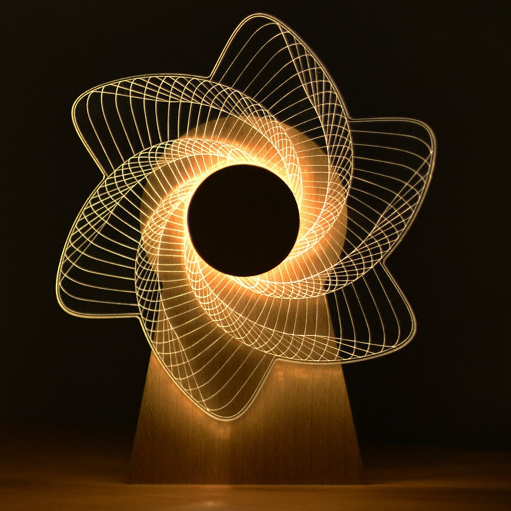 LumiVibeÉclat - 3D Musical Night Light with Rotating Effect and LED Lighting