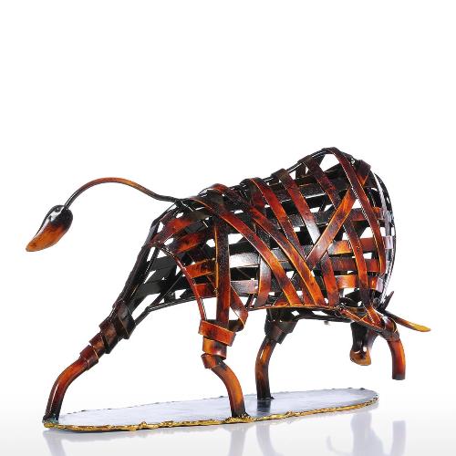 Red Metal Bull Sculpture – A Powerful and Sturdy Artwork of 31 cm