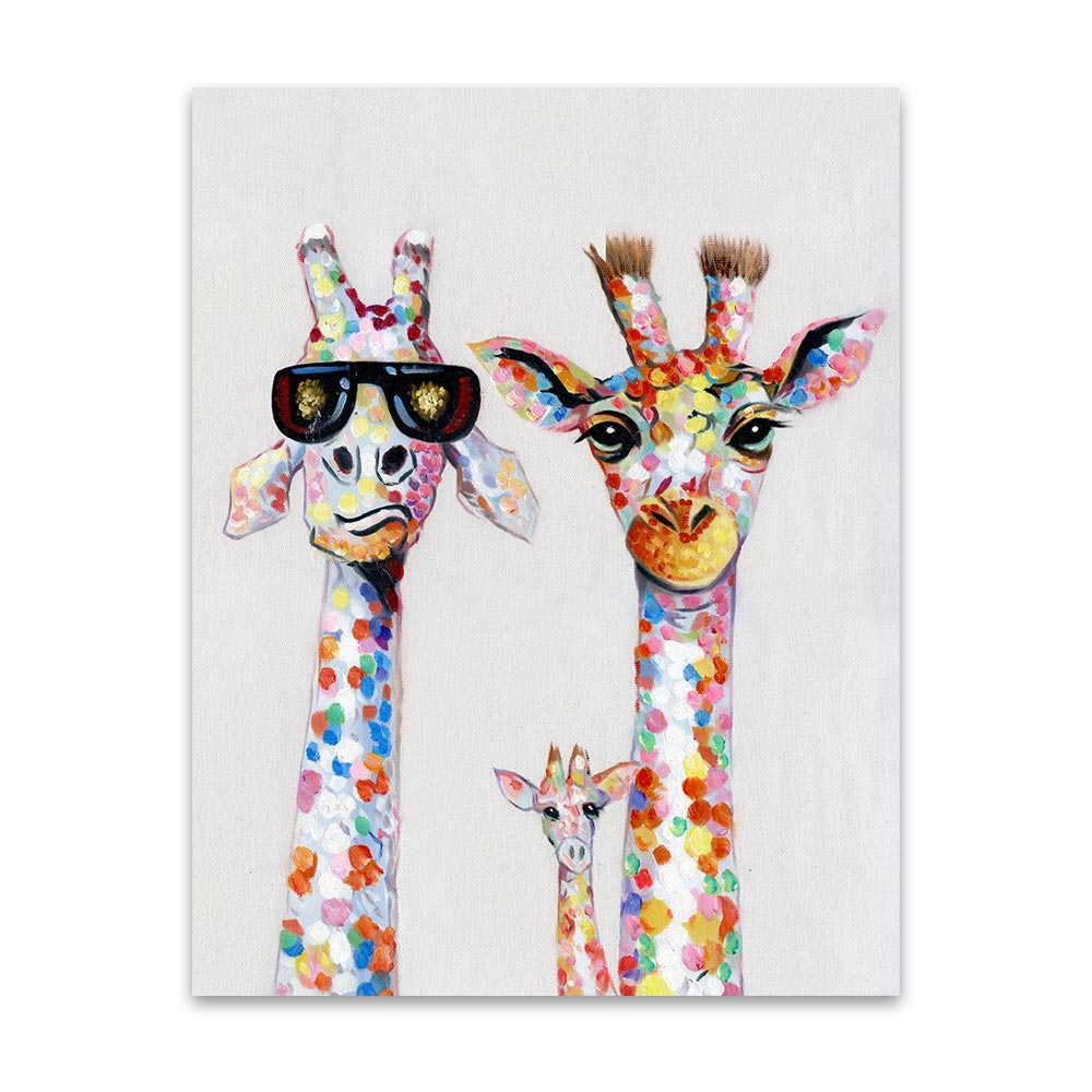 Artiva WildGaze – Colourful Canvas Painting with Giraffe for a Vibrant Living Room