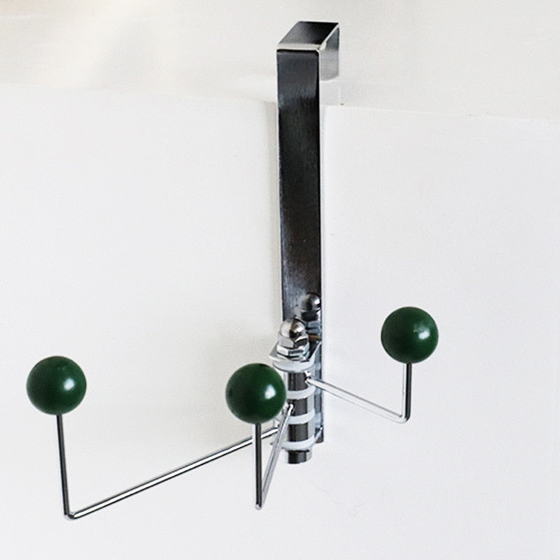 Metal Door Hook - White, Green or Beige Dots - 3 or 4 Hooks