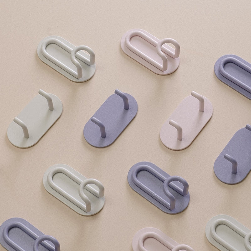 Pastel-Coloured Coat Hooks Without Drilling – Made from Strong Metal, Ideal for Keys and Towels