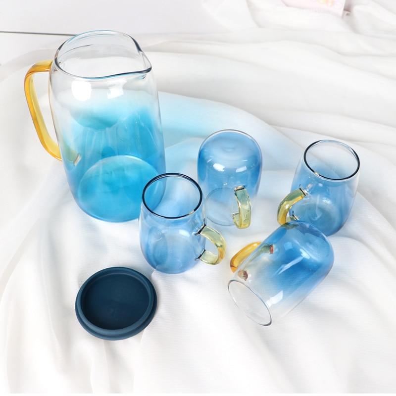 Blue Gradient Glass Set – Carafe with Glasses for Summer Use