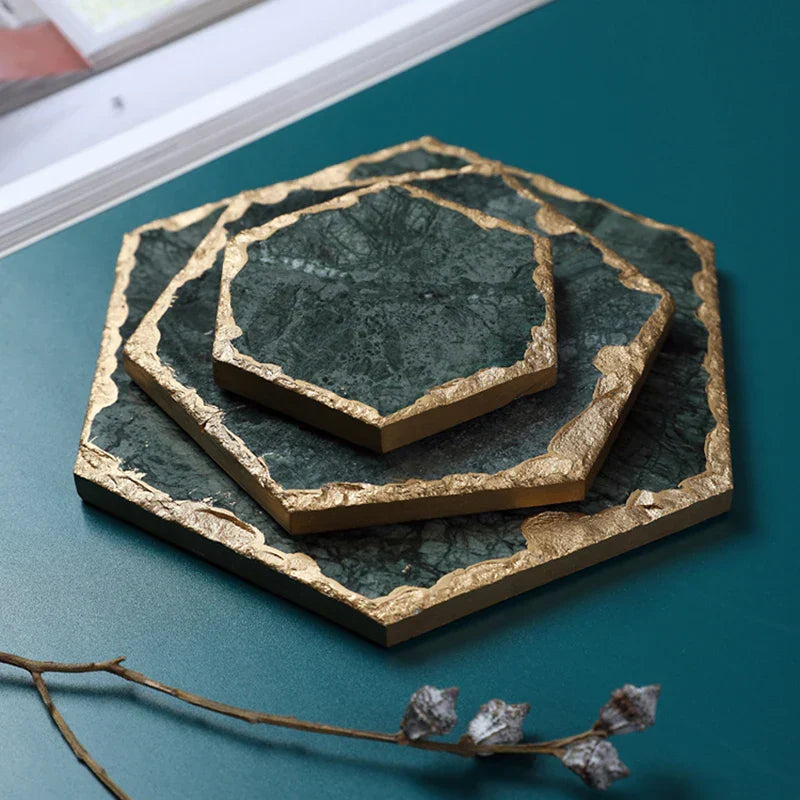 Green Marble Coaster – Stylish and Heat Resistant