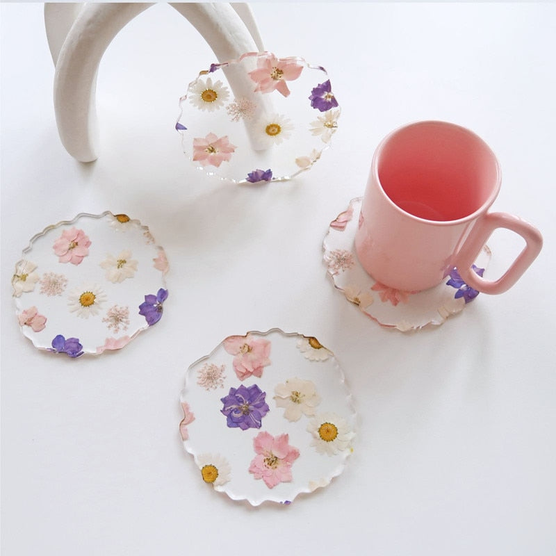 Flower Coaster - Elegant Acrylic Design for Teacups and Glasses