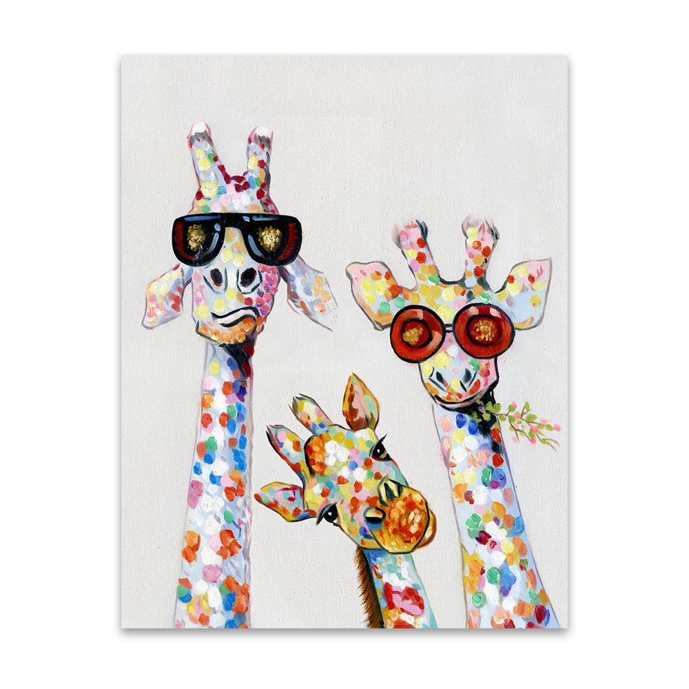 Artiva WildGaze – Colourful Canvas Painting with Giraffe for a Vibrant Living Room