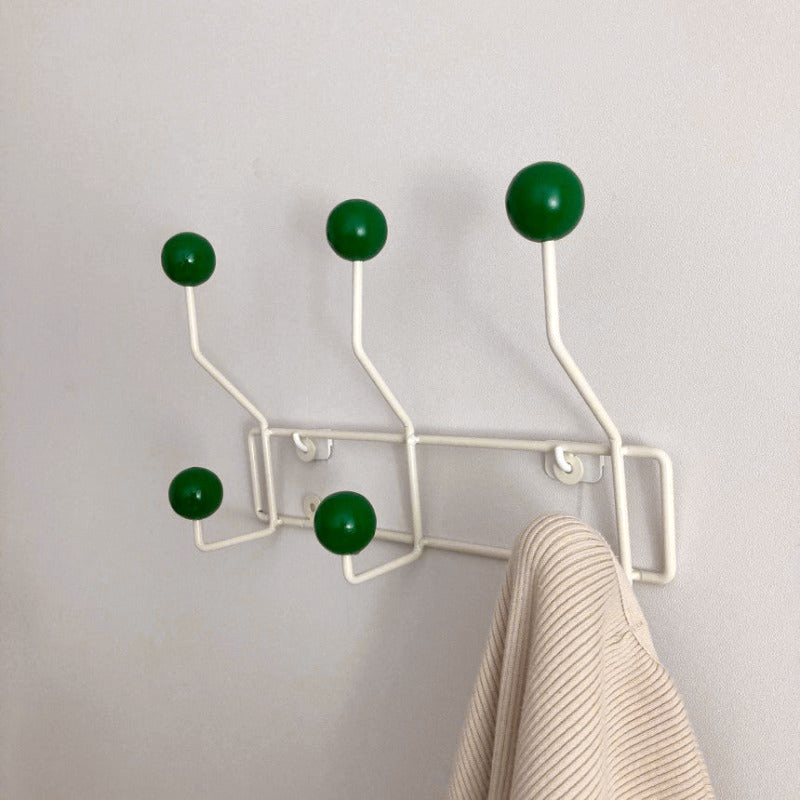 Handy Wall Hook Rack - Coats, Bags or Hats - Metal in Yellow, Green or White