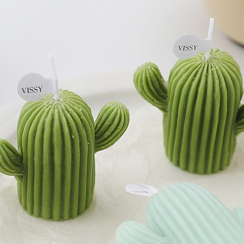 Cactus and Berries Decorative Soy Wax Candle - Elegant Candle for Stylish Decoration