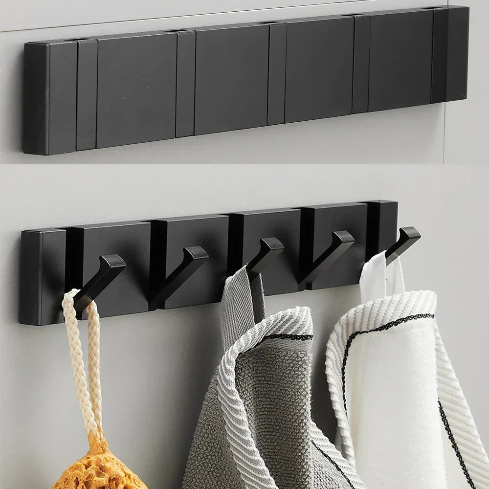 Wall Rack with Towel Hooks - Norwegian Design for Bathroom