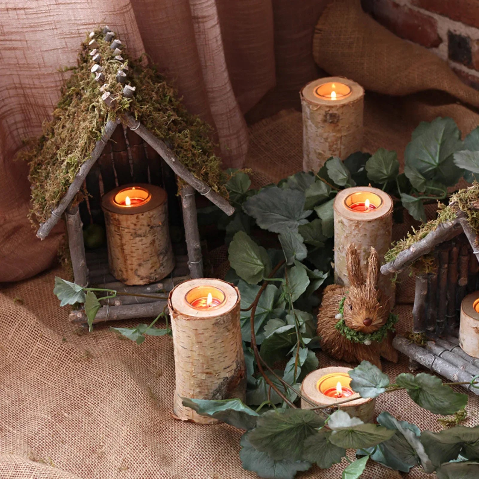 Wooden Candle Holder Made of Birch – Natural Atmosphere with Warm Light