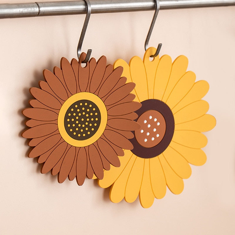 Sunflower Shaped Coffee Coaster – Flexible Non-Slip Coaster