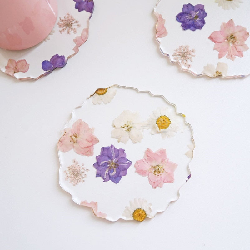 Flower Coaster - Elegant Acrylic Design for Teacups and Glasses