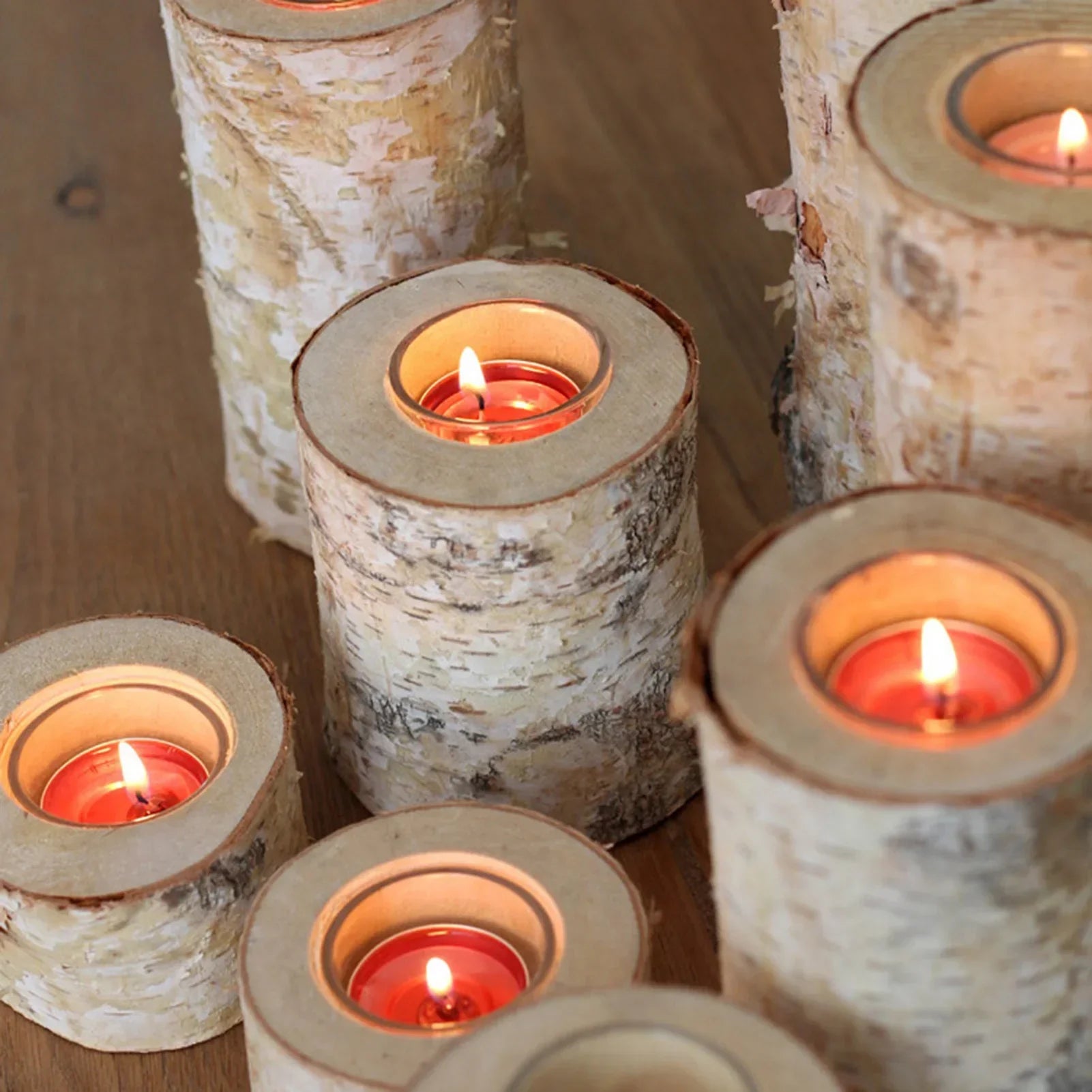 Wooden Candle Holder Made of Birch – Natural Atmosphere with Warm Light