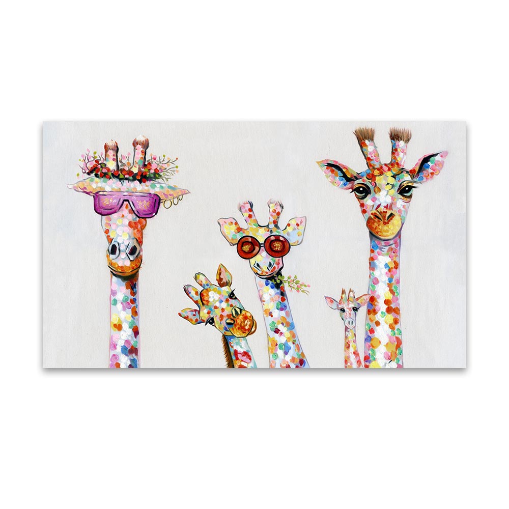 Artiva WildGaze – Colourful Canvas Painting with Giraffe for a Vibrant Living Room