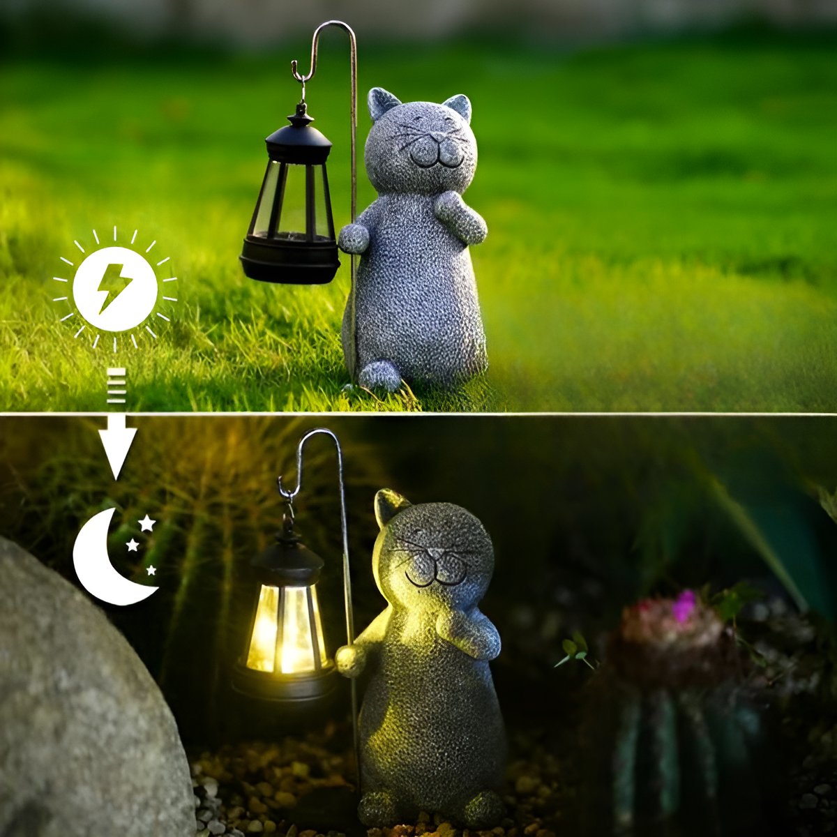 SolariaGlow - Magical Solar Cat Lantern for Outdoors