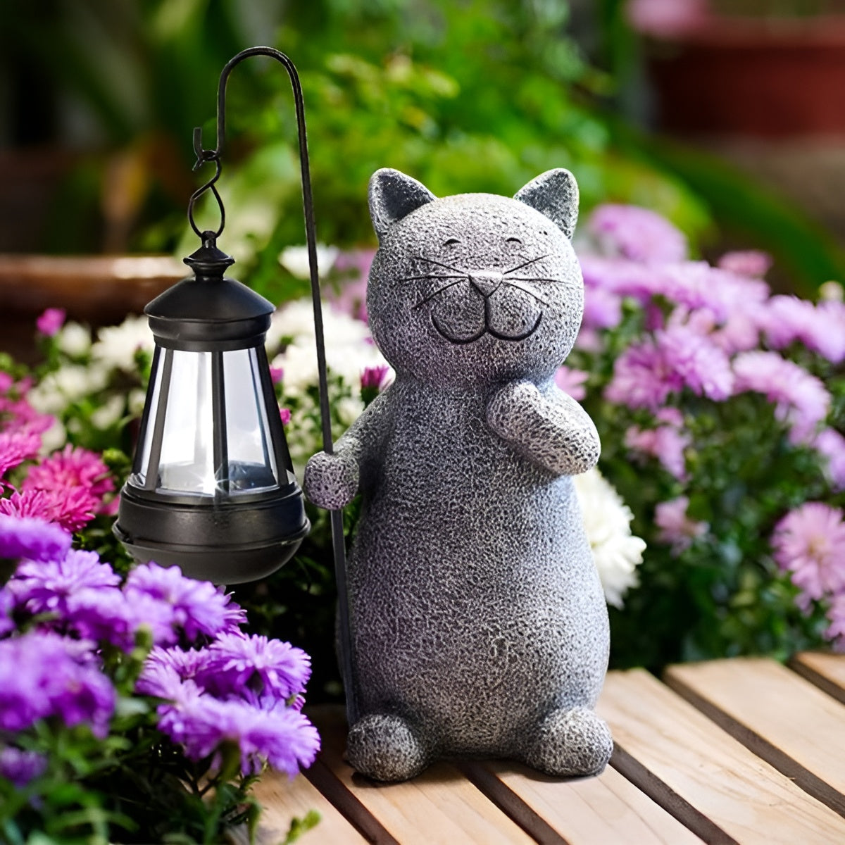 SolariaGlow - Magical Solar Cat Lantern for Outdoors