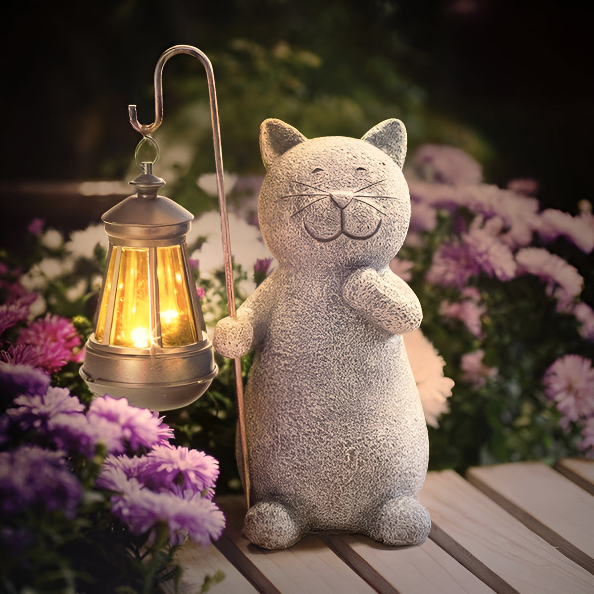 SolariaGlow - Magical Solar Cat Lantern for Outdoors