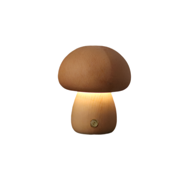 LumaForest - Rechargeable Wooden Mushroom Table Lamp