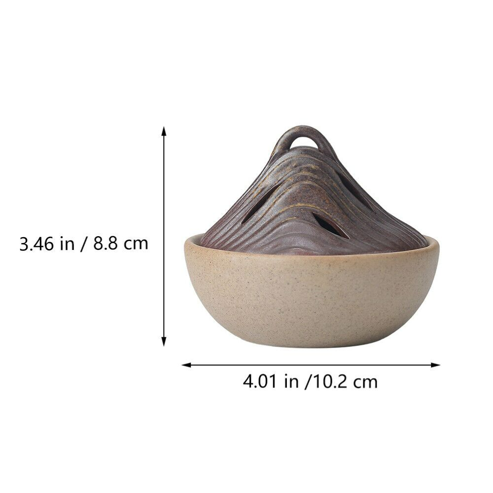 Japanese Handmade Ceramic Incense Holder 10.2 cm - Unique Mountain Design