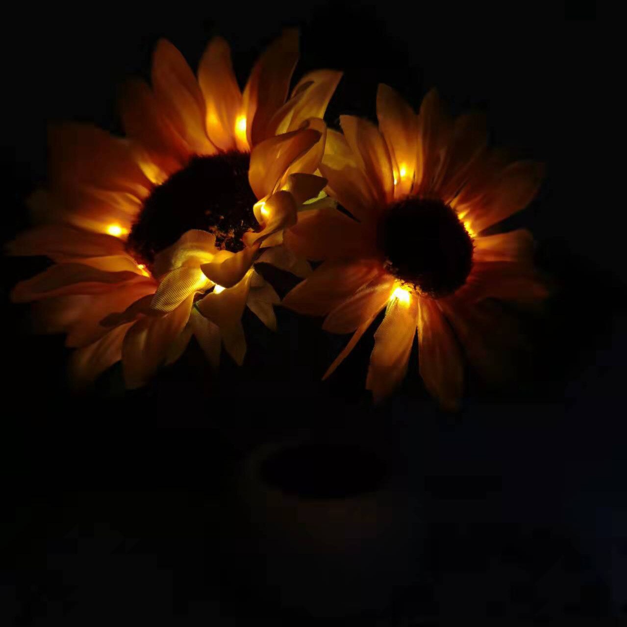 LED Table Lamp with Sunflowers – Atmospheric Night Light with 24 LEDs, USB Rechargeable, Ideal for Bedroom, Desk or Gift