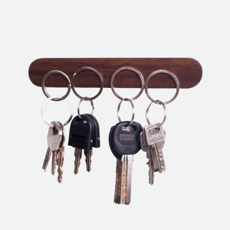 Magnetic Wooden Key Holder - Modern Wall Storage