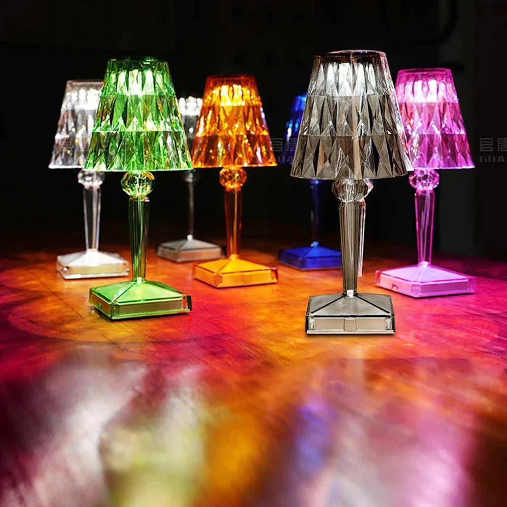 Radiant Crystal - Elegant Acrylic Art Table Lamp