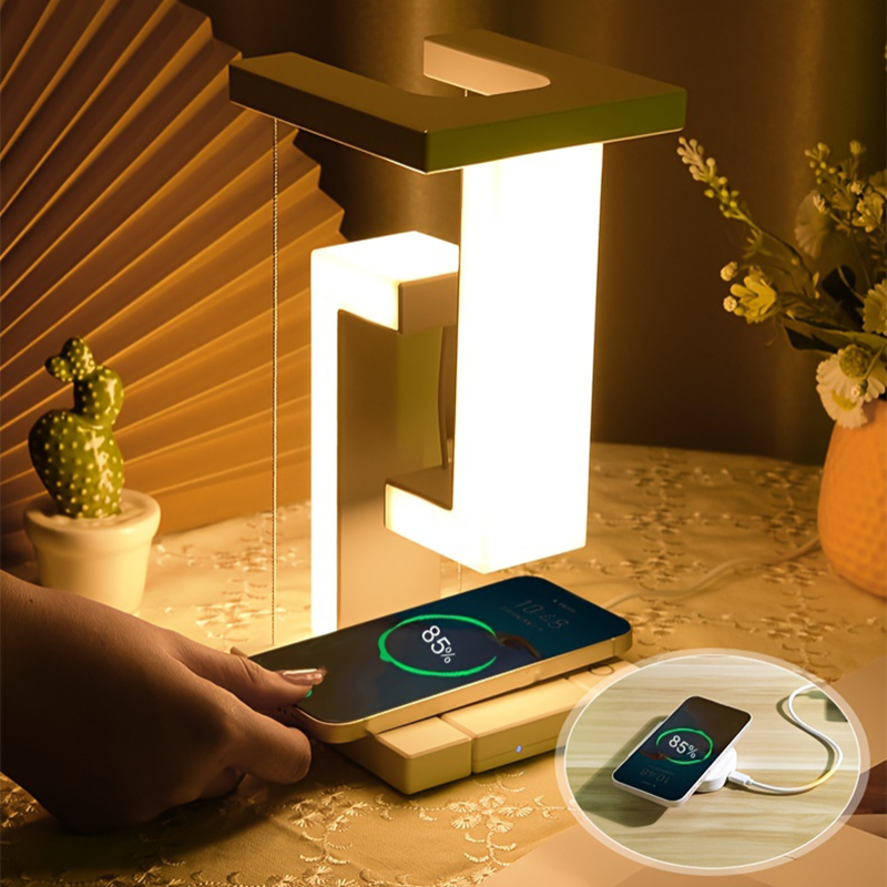 LumiFloat - Floating LED Table Lamp with Wireless Charging