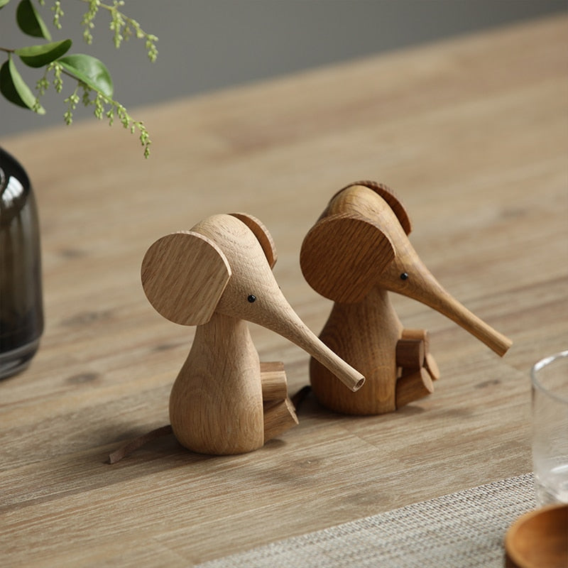 Wooden Elephant Figurine - Handmade - Unique Wooden Home Decoration