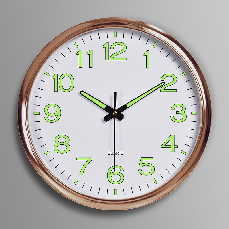 NightGlow - Glow-in-the-Dark Wall Clock, Silent Operation and 30 cm Large