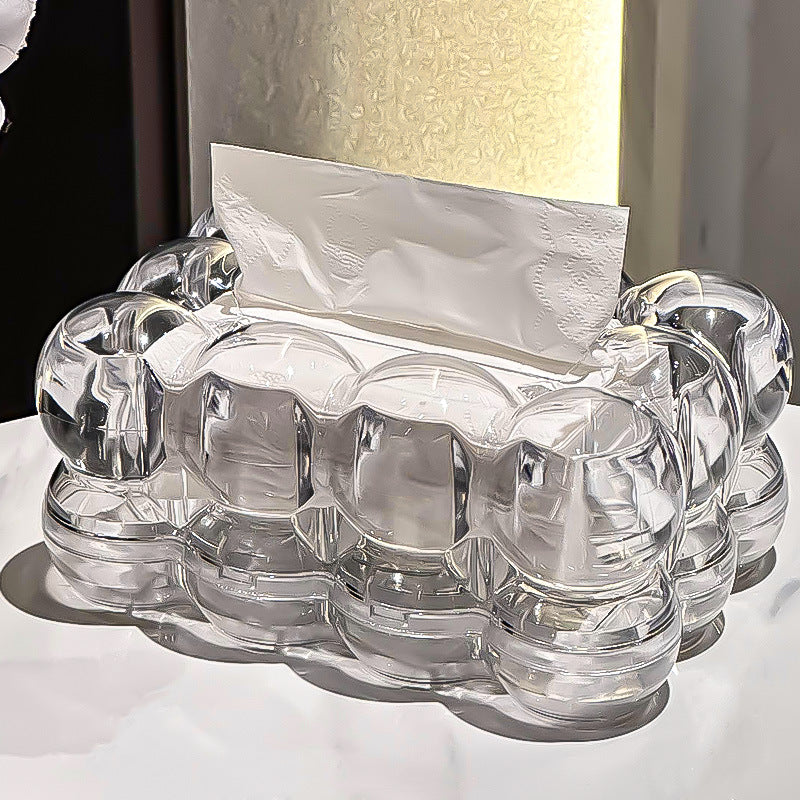 Norwegian tissue box - Bubble-shaped design made of transparent resin