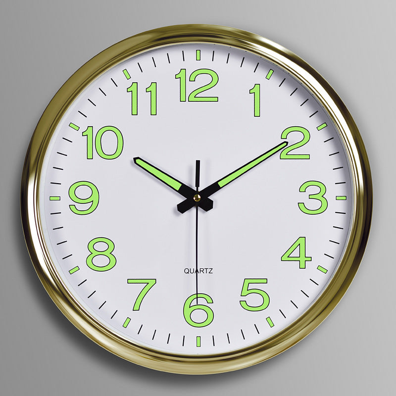 NightGlow - Glow-in-the-Dark Wall Clock, Silent Operation and 30 cm Large