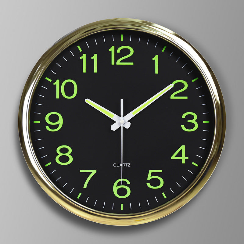 NightGlow - Glow-in-the-Dark Wall Clock, Silent Operation and 30 cm Large