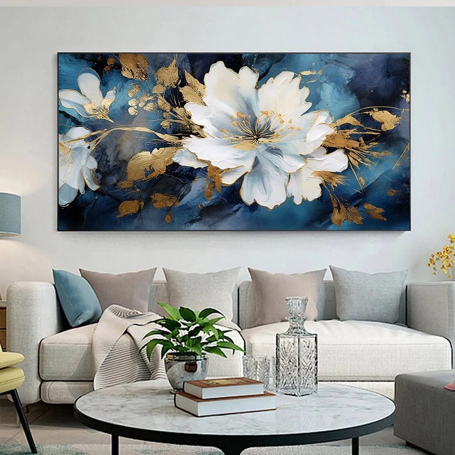 Canvas Painting Flower Print – Made from Wood and High-Quality Canvas