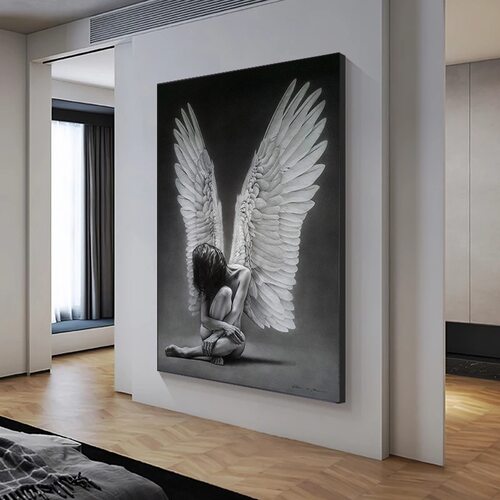 Celestora Painting of Angel on Canvas – With Wooden Frame