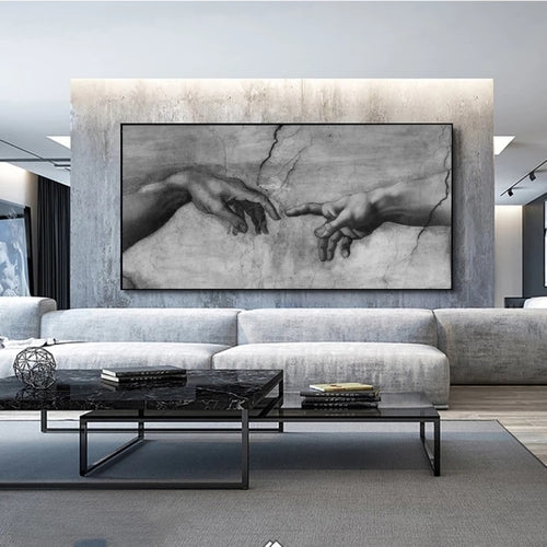 Artavante Canvas Painting - The Creation of Adam - Wooden Frame