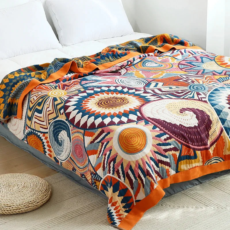 Soft Cotton Blanket - Comfortable Bedspread for Bedroom and Sofa