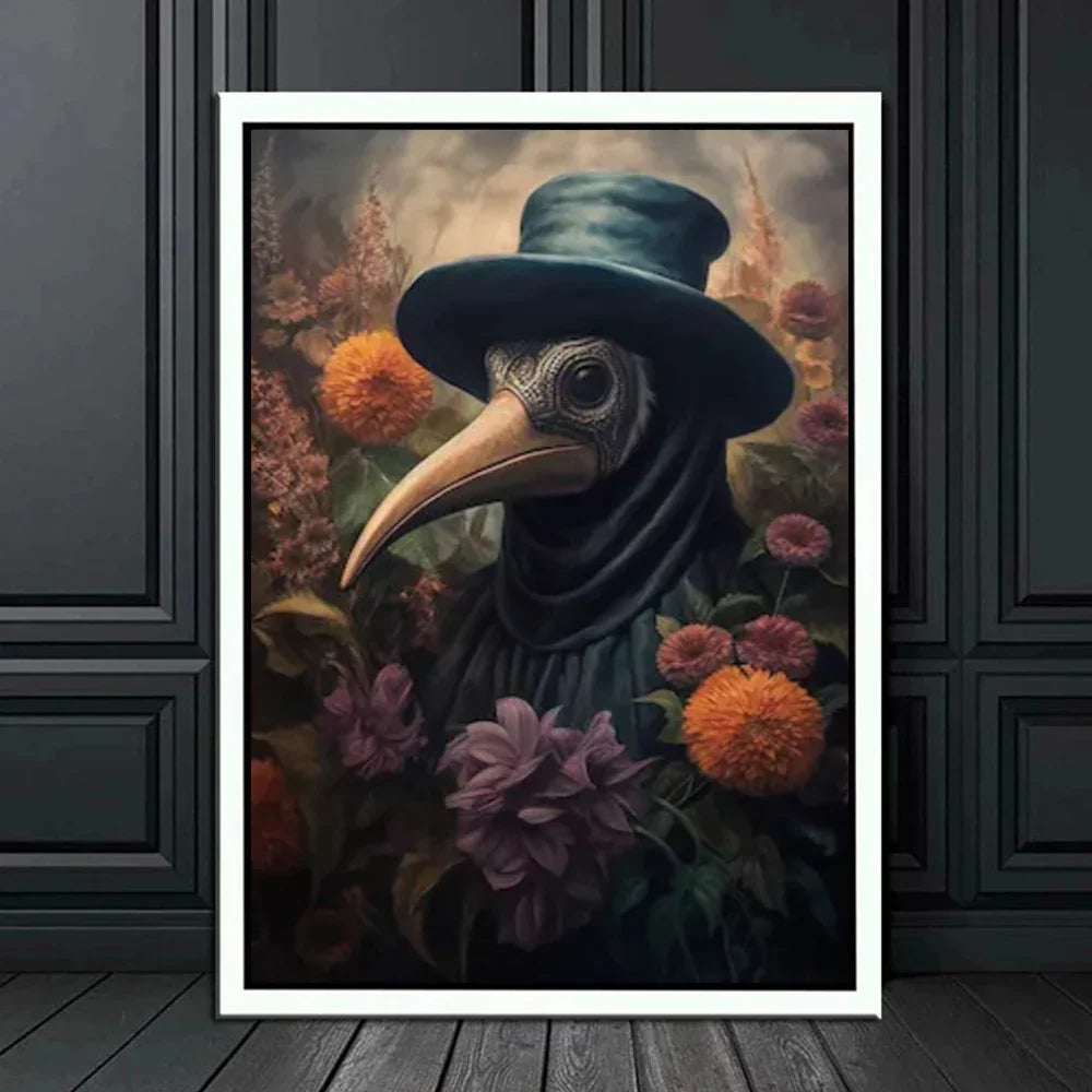 Noctura Raven Canvas Art - Gothic Victorian Elegance for Living Room & Bedroom