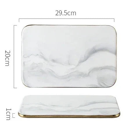 Marble Chopping Board with Gold-Coloured Edge – Luxury and Durable Kitchen Tool