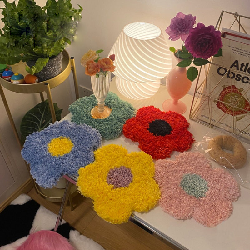 Handmade Flower Coaster and Mat - Soft and Colourful