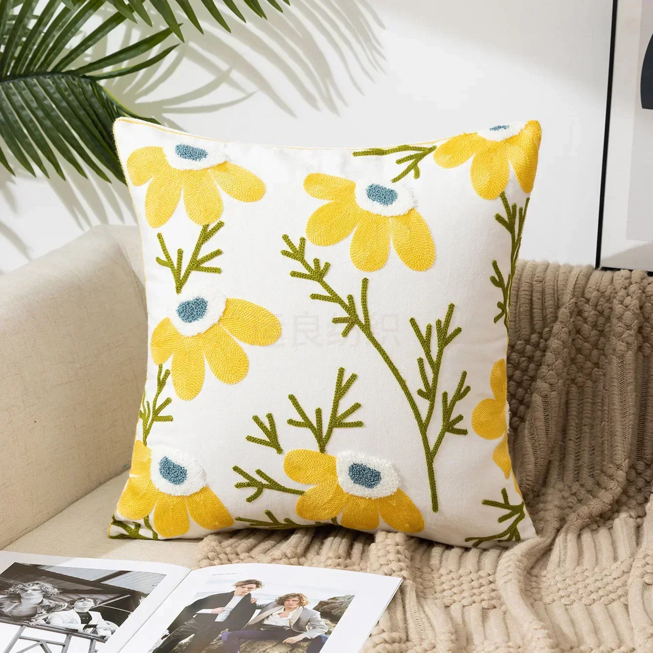 Norwegian Embroidered Flower Cushion Covers – Decoration with Natural Plants