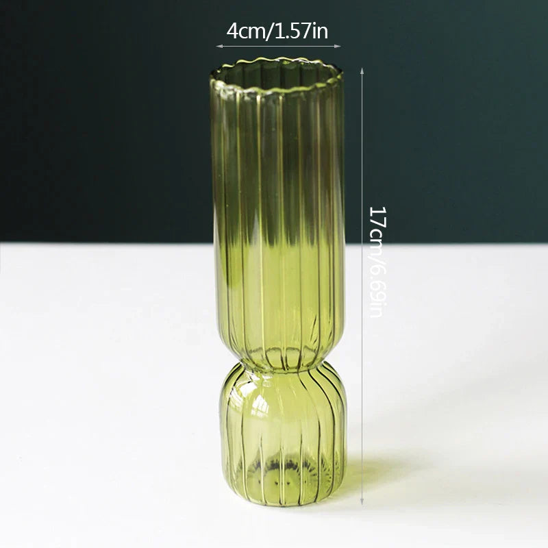 Lumora Glass Bloom Vase – Coloured and Transparent – 17 cm High – For Flowers and Plants