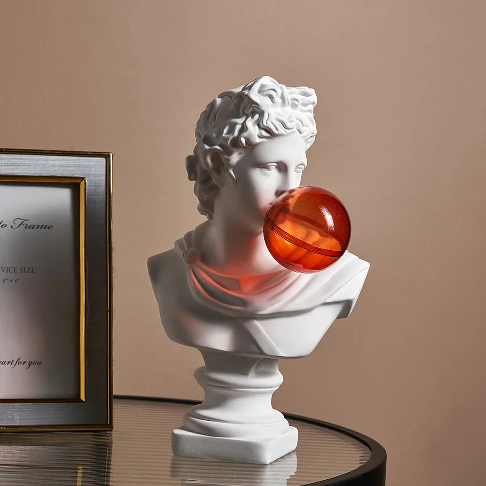 Artistic Sculpture of Bubble Blowing - Decorative Statue for the Living Room