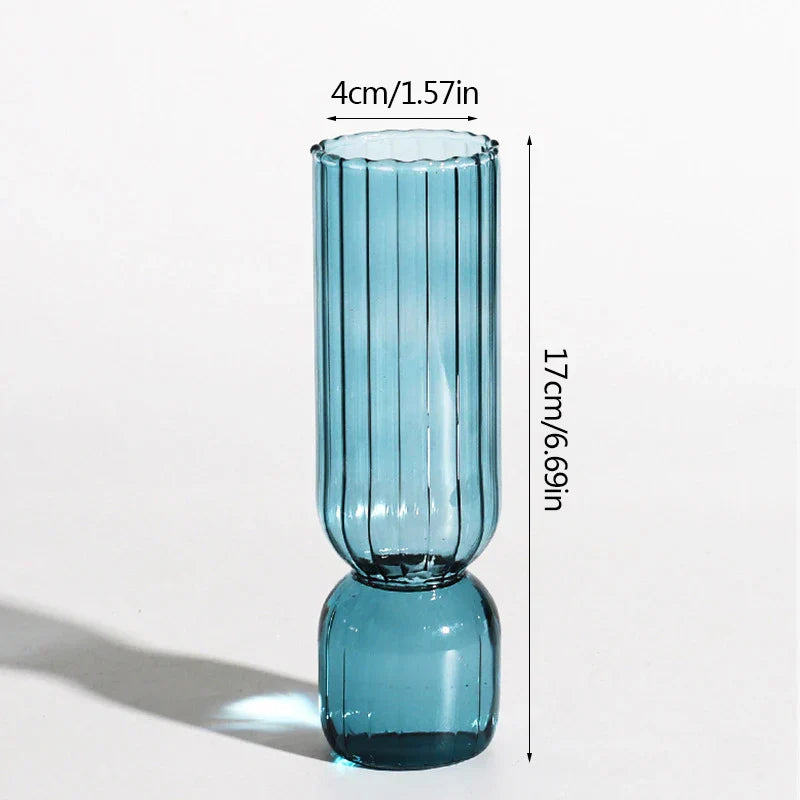 Lumora Glass Bloom Vase – Coloured and Transparent – 17 cm High – For Flowers and Plants