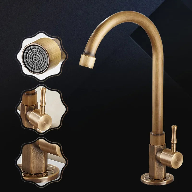 AquaLuxe - Elegant Brass Kitchen Tap | Classic Design