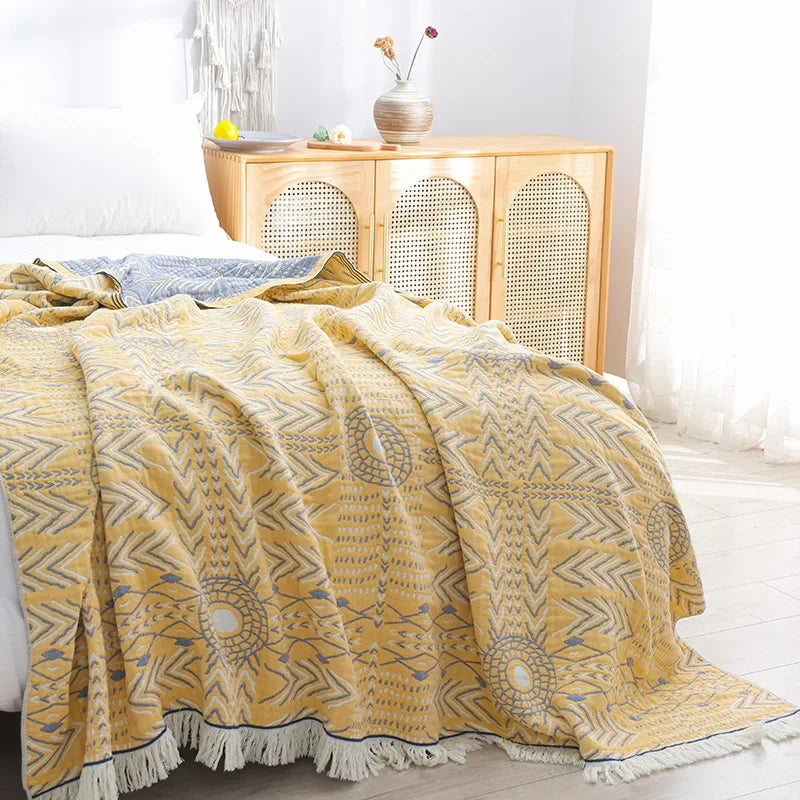 Soft Cotton Blanket - Comfortable Bedspread for Bedroom and Sofa