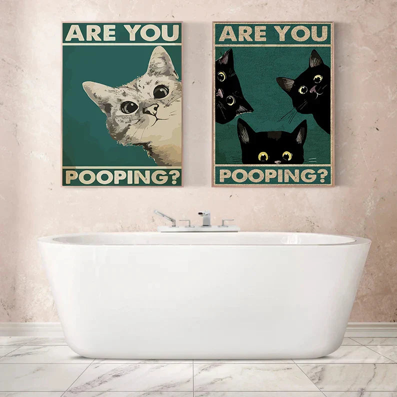 Funny Wall Decor for the Bathroom with Vintage Style Animals