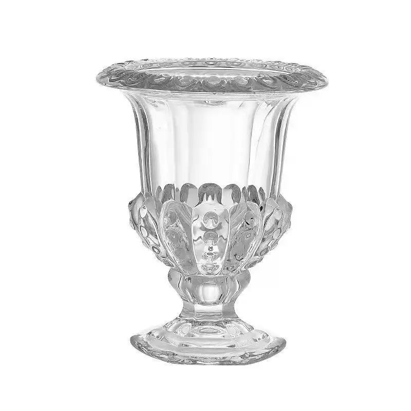 Liora Vintage Crystal Vase – Elegant Transparent Glass for Timeless Home Décor